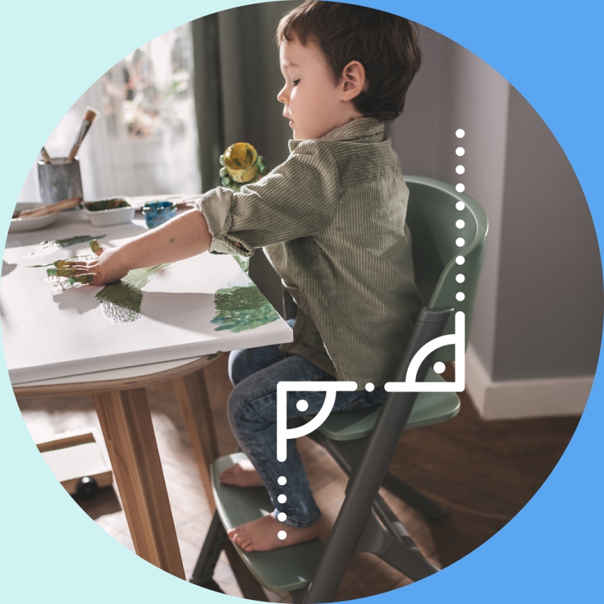 KINDERKRAFT SELECT - Scaun de masă pentru copii 3în1 LIVY Premium stejar + balansoar CALMEE