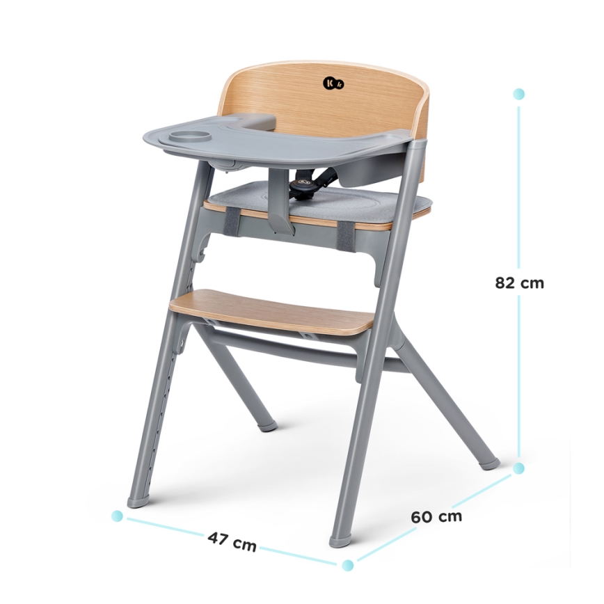 KINDERKRAFT SELECT - Scaun de masă pentru copii 3în1 LIVY Premium stejar + balansoar CALMEE