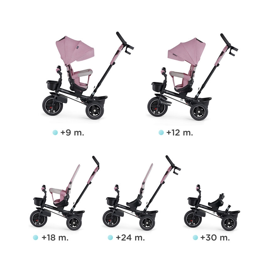 KINDERKRAFT - Tricicletă pentru copii 5în1 SPINSTEP roz