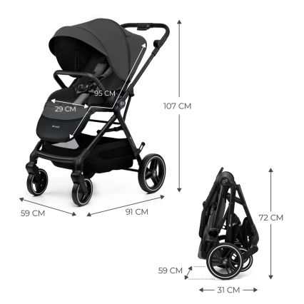 KINDERKRAFT SELECT YOXI - Cărucior sport gri Moonlight