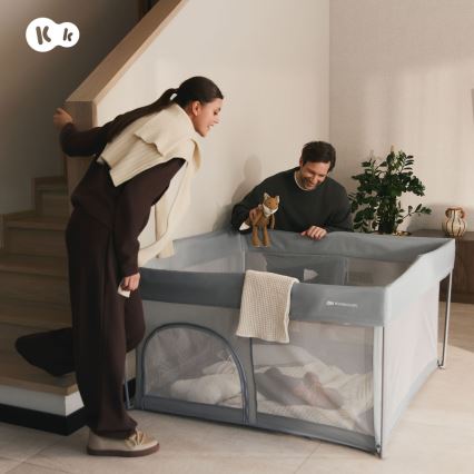 KINDERKRAFT - Tarc de joacă pentru copii ZIKI, gri