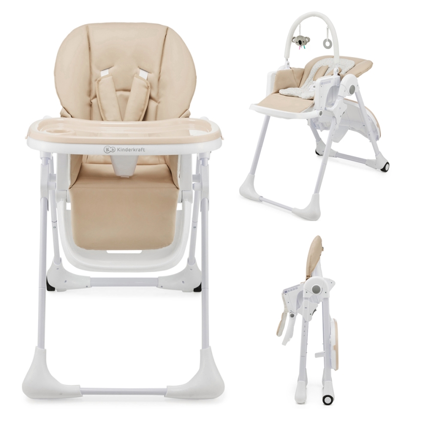 KINDERKRAFT TUMMIE – scaun de masă pentru copii 2 în 1, bej
