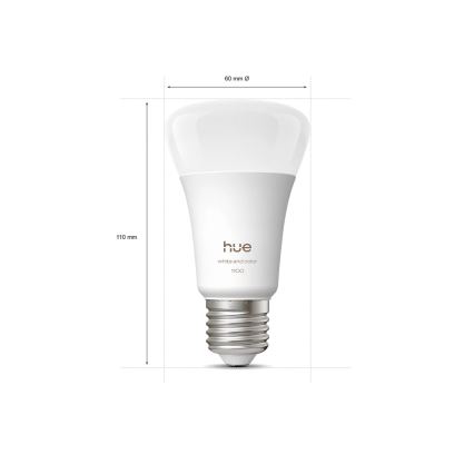 Set de bază Philips Hue WHITE AND COLOR AMBIANCE 2xE27/8,1W 1000-20000K + Hue bridge