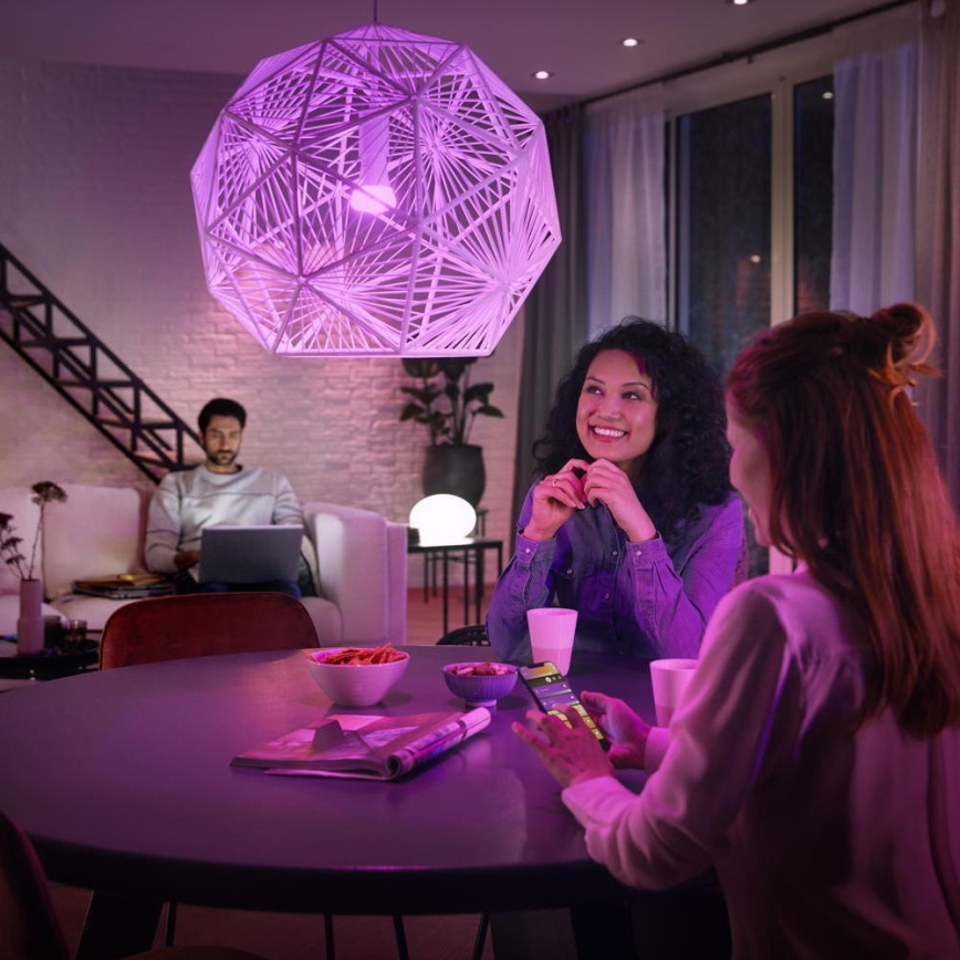 Kit de pornire Philips Hue WHITE AND COLOR AMBIANCE 3xE27/9W 2000-6500K + Hue Bridge și întrerupător dimmer