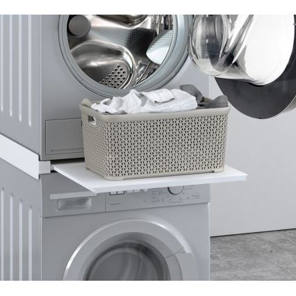 Kit de suprapunere mașină de spălat și uscător cu raft extensibil MK FLORIA MKF-23MZ601 60 cm alb