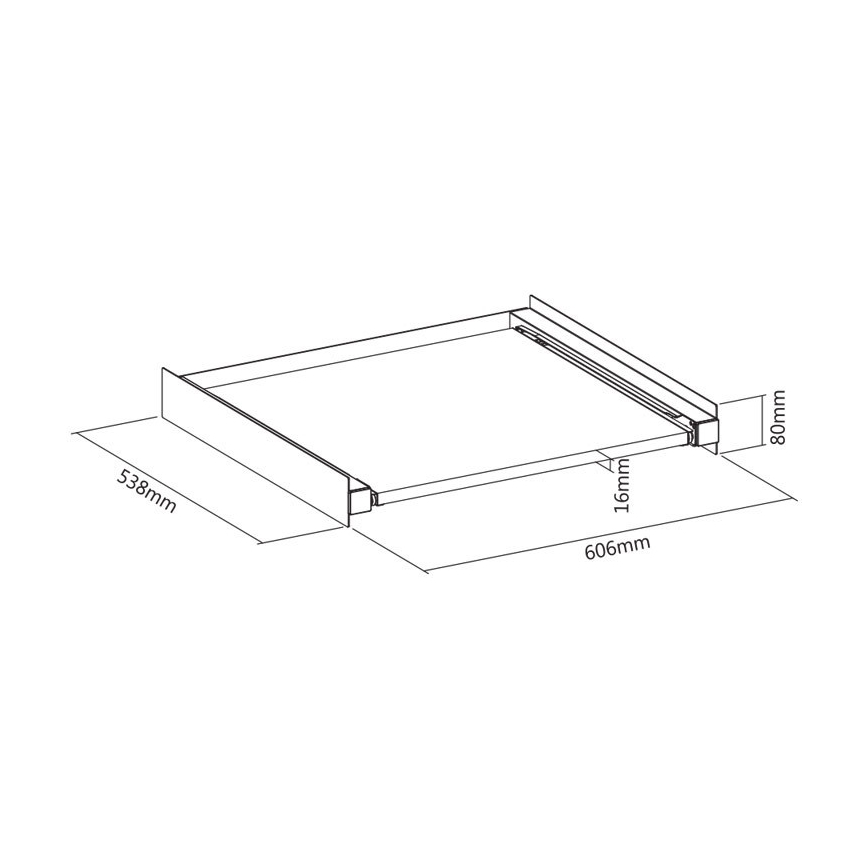 Kit de suprapunere mașină de spălat și uscător cu raft extensibil MK FLORIA MKF-23MZ601 60 cm alb