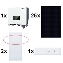 Kit solar SOFAR Solar: 10kWp RISEN Full Black + invertor hibrid SOFAR 3f 10kW + baterie 10,24 kWh