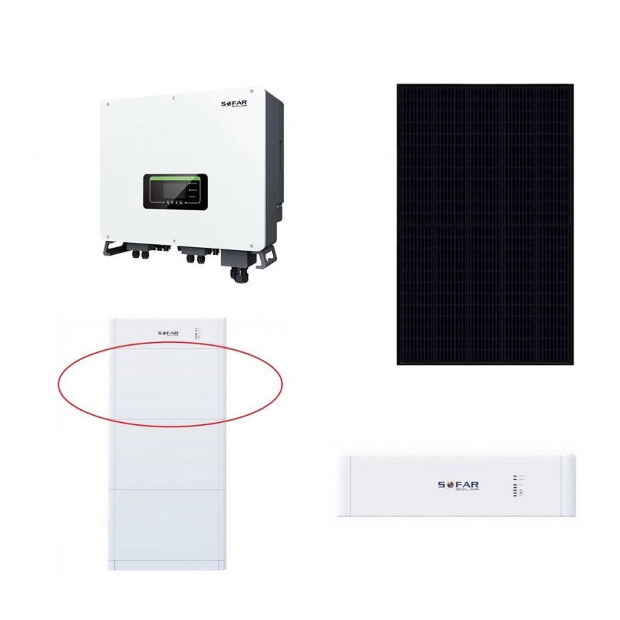 Kit solar SOFAR Solar: panou 20kWp RISEN Full Black + invertor 20kW SOLAX 3p + baterie 20 kWh SOFAR cu unitate de control a bateriei