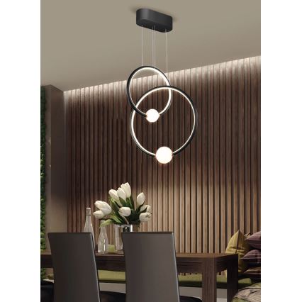 Candelabru LED reglabil pe cablu LIV LED/50W/230V negru + telecomandă