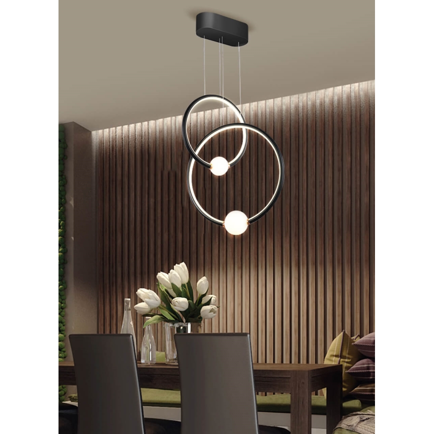 Candelabru LED reglabil pe cablu LIV LED/50W/230V negru + telecomandă