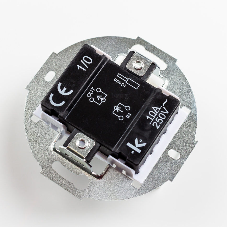 Kliklap - Buton retro alb din ceramică, fără ramă