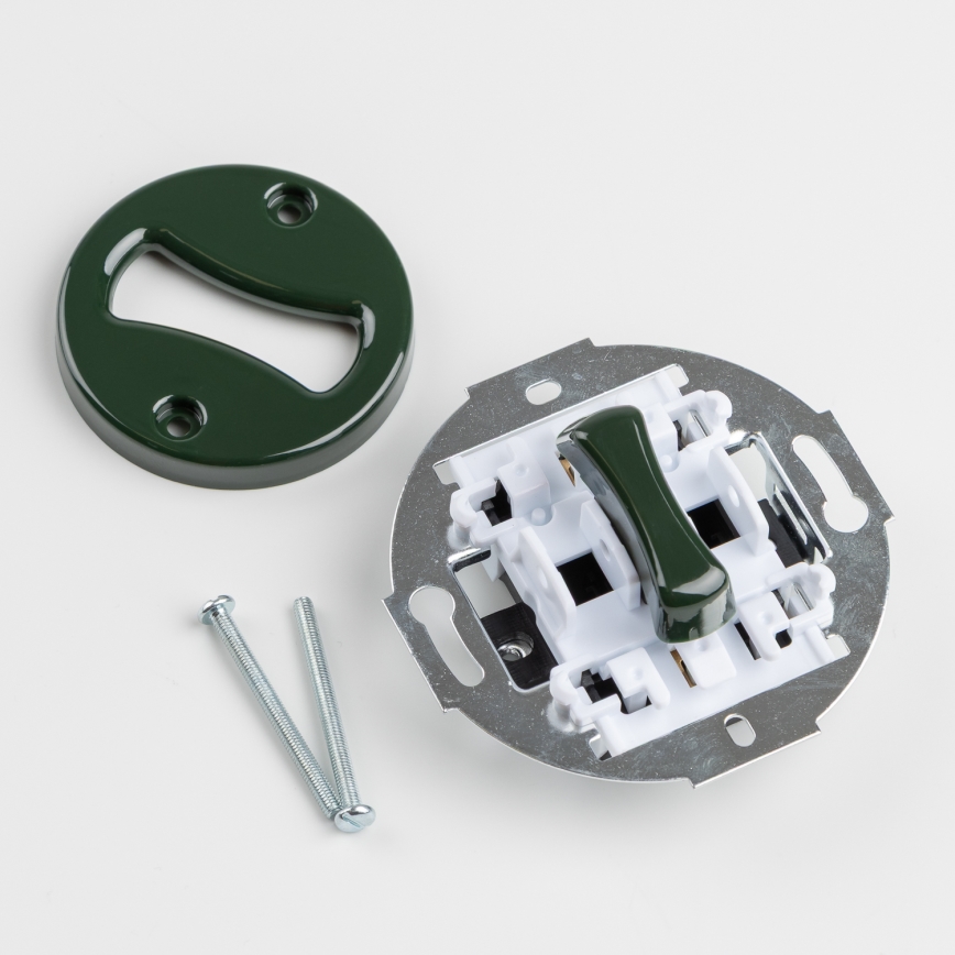 Kliklap - Buton retro cu ramă verde