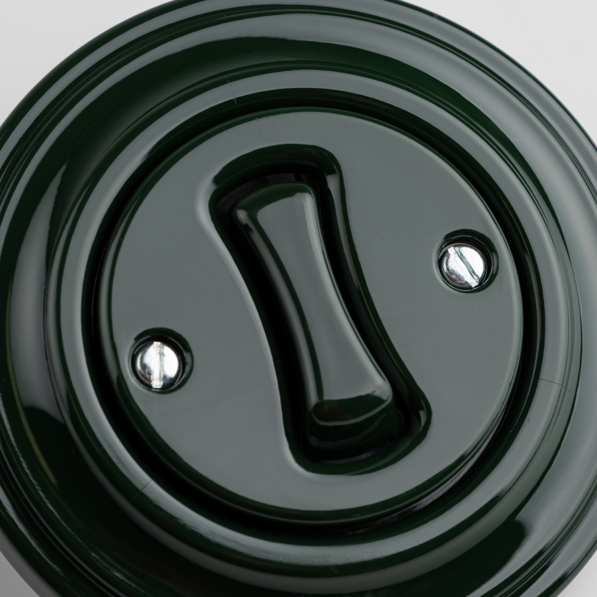 Kliklap - Buton retro cu ramă verde