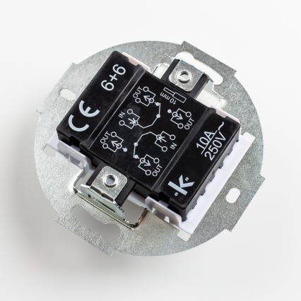 Kliklap - Comutator dublu retro pentru scară fără ramă nr. 6+6 gri