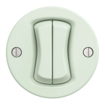 Kliklap - Întrerupător dublu cap-scară, fără ramă, nr. 6+6, verde mentă mat