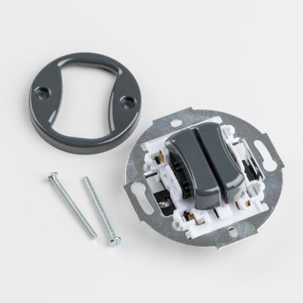 Kliklap - Întrerupător dublu retro cu ramă antracit