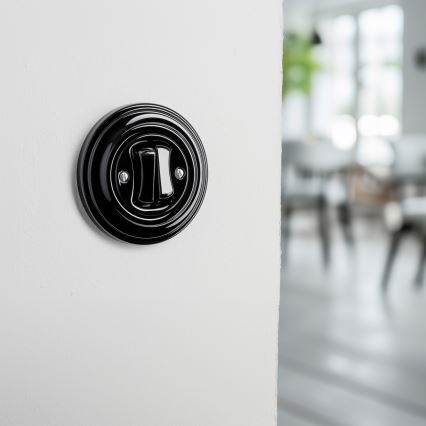 Kliklap - Întrerupător dublu retro cu ramă neagră