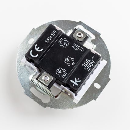 Kliklap - Întrerupător dublu retro fără ramă, bej