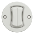 Kliklap - Întrerupător dublu retro pentru scări, fără ramă, nr. 6+6, alb ceramic
