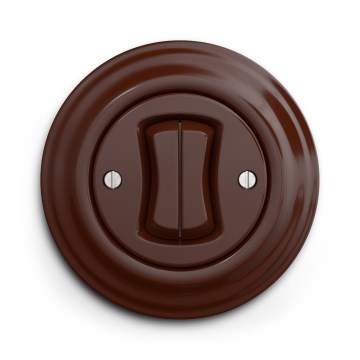 Kliklap - Întrerupător retro dublu pentru scară cu ramă nr. 6+6, maro