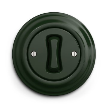 Kliklap - Întrerupător retro în cruce cu ramă nr. 7, verde