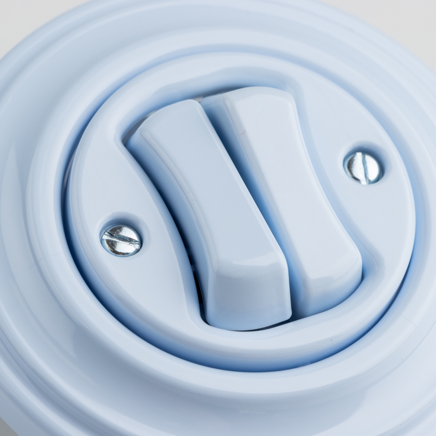 Kliklap - Întrerupător retro în serie cu ramă nr. 5, albastru