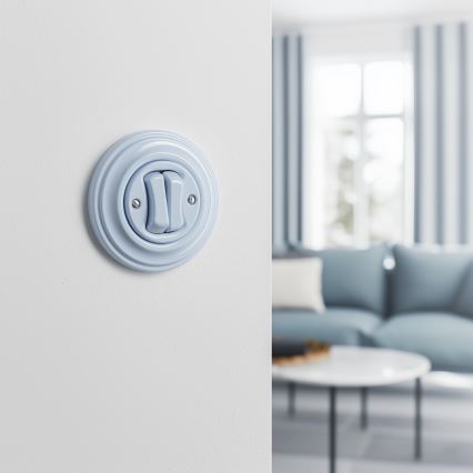 Kliklap - Întrerupător retro în serie cu ramă nr. 5, albastru