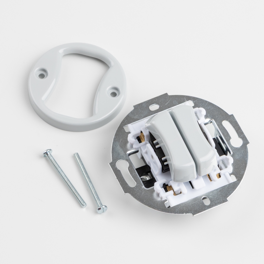 Kliklap - Întrerupător retro în serie cu ramă nr. 5, gri