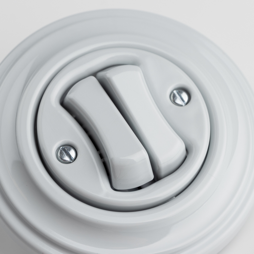 Kliklap - Întrerupător retro în serie cu ramă nr. 5, gri