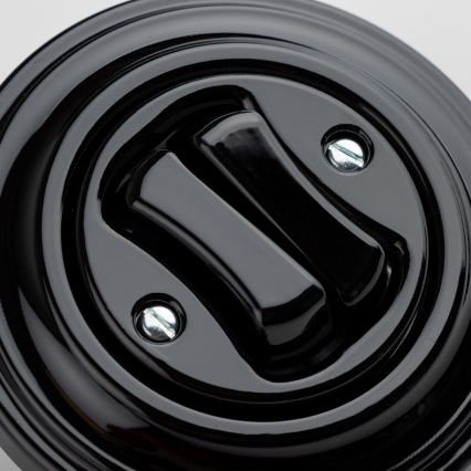 Kliklap - Întrerupător retro în serie cu ramă nr. 5, negru