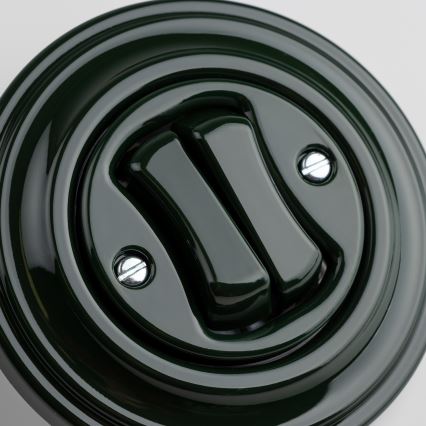 Kliklap - Întrerupător retro în serie, cu ramă nr. 5, verde