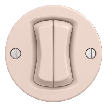 Kliklap - Întrerupător retro în serie, fără ramă, nr. 5, roz vintage