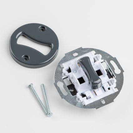 Kliklap - Întrerupător retro încrucișat cu ramă nr. 7, antracit