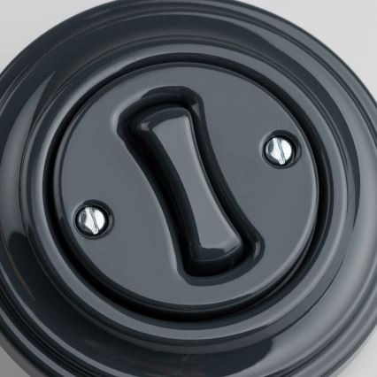 Kliklap - Întrerupător retro încrucișat cu ramă nr. 7, antracit