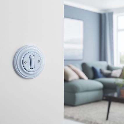 Kliklap - Întrerupător retro pentru scări cu ramă nr. 6, albastru