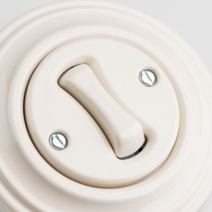 Kliklap - Întrerupător retro pentru scări, ramă nr. 6, bej