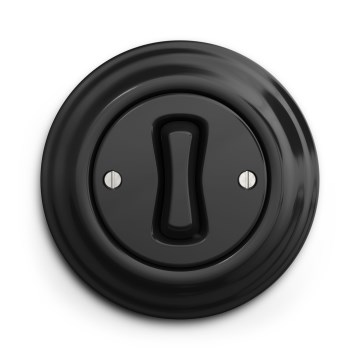 Kliklap - Întrerupător retro unipolar cu ramă nr. 1, negru