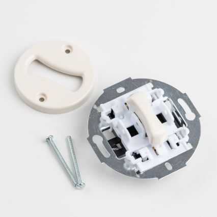 Kliklap - Întrerupător retro unipolar fără ramă, nr. 1, bej