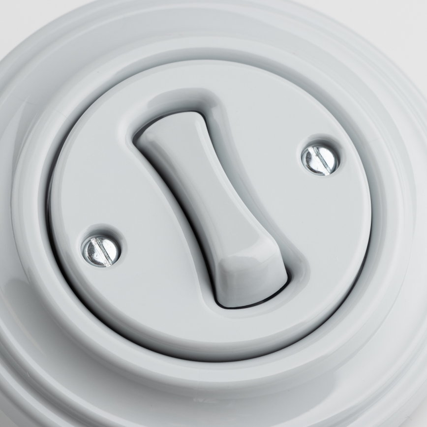 Kliklap - Întrerupător unipolar retro cu ramă nr. 1, gri