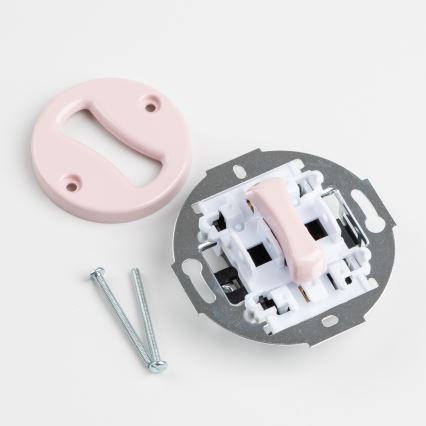 Kliklap - Întrerupător unipolar retro fără ramă, nr. 1, roz prăfuit