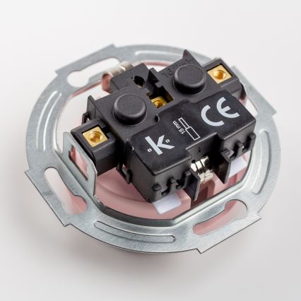 Kliklap - Întrerupător retro unipolar nr. 1 și priză SCHUKO 230V cu ramă, roz vintage