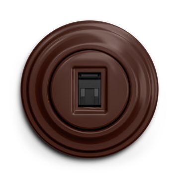 Kliklap - Priză de date retro cu ramă maro