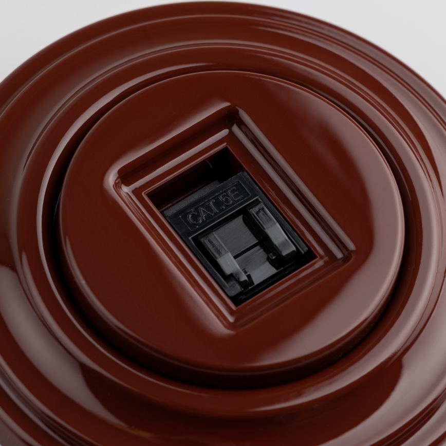 Kliklap - Priză de date retro cu ramă maro