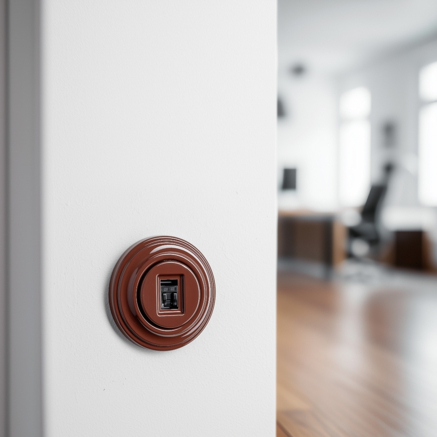 Kliklap - Priză de date retro cu ramă maro