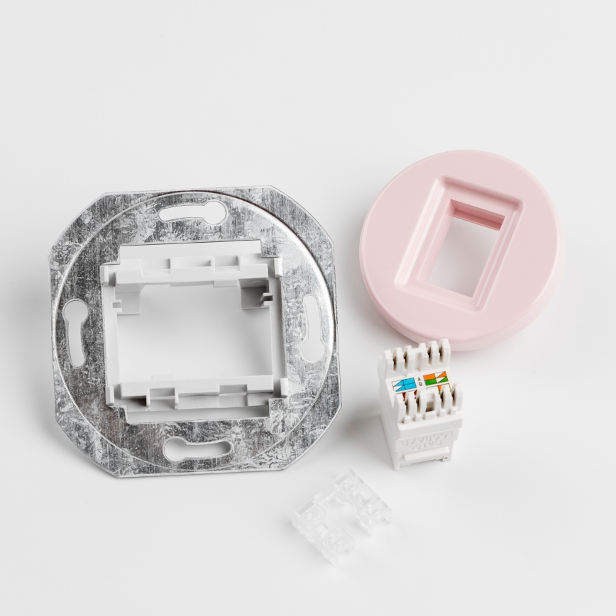 Kliklap - Priză de date retro cu ramă, roz vintage