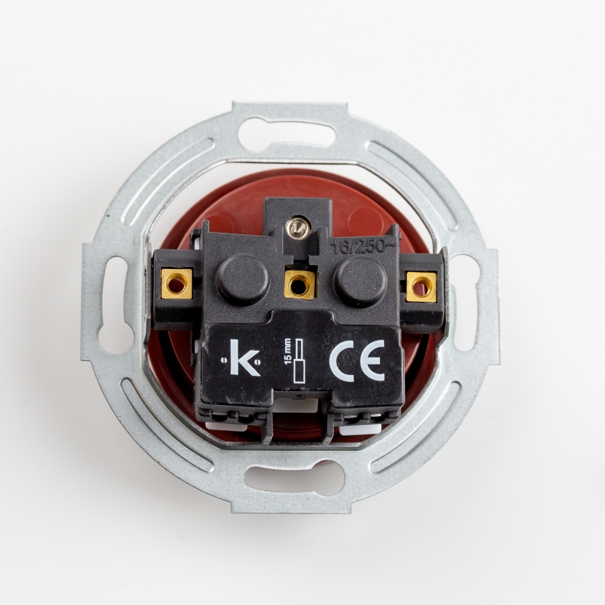 Kliklap - Priză de perete retro cu ramă, 230 V, maro