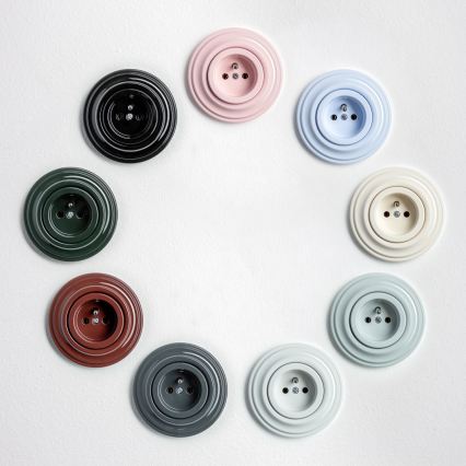 Kliklap - Priză de perete retro cu ramă, 230 V, maro