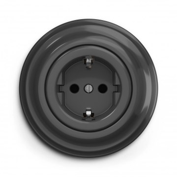 Kliklap - Priză de perete retro cu ramă SCHUKO 230V/16A antracit