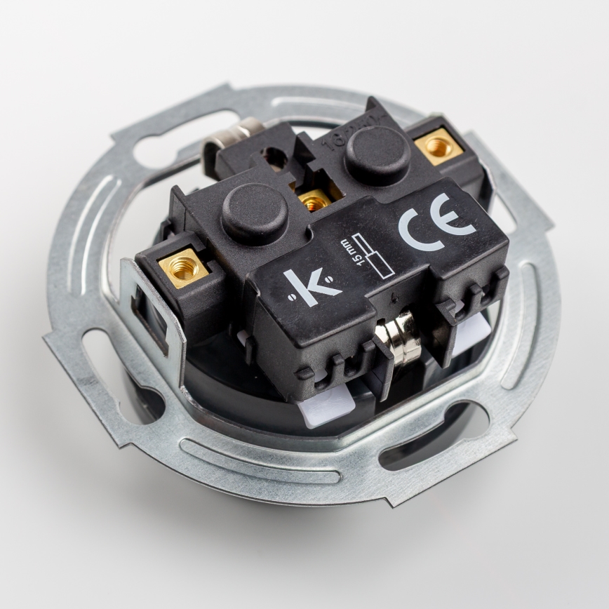 Kliklap - Priză de perete retro cu ramă SCHUKO 230V/16A antracit