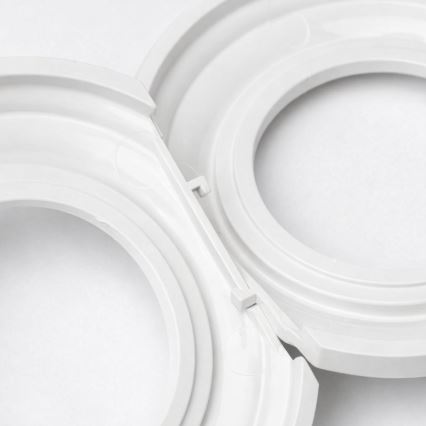 Kliklap - Priză dublă retro casnică cu ramă, 230V, alb zăpadă